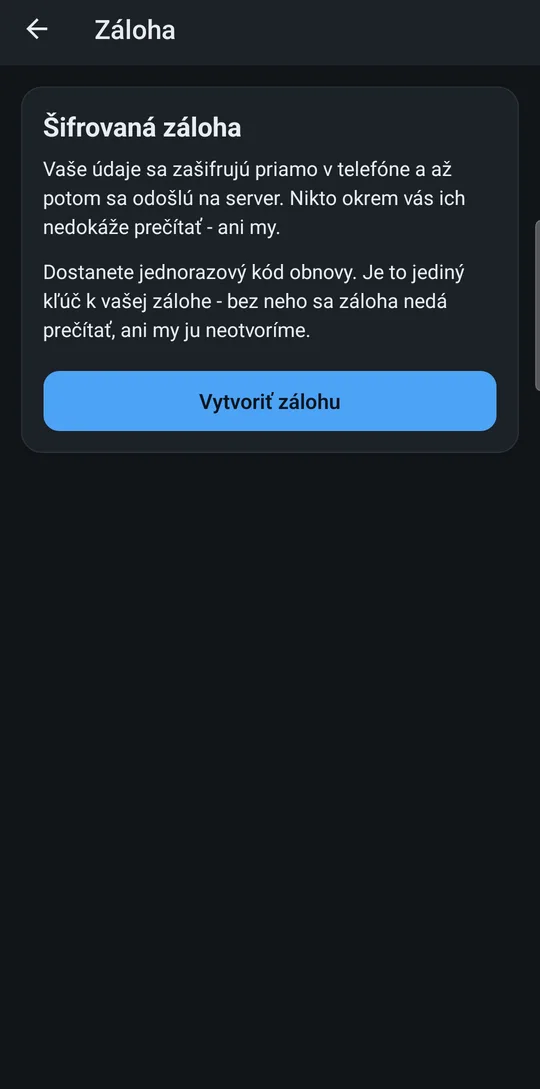 Úvod zálohy s vysvetlením šifrovania